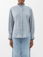 Isabel Marant Toile - Saoli Ruffled Striped Cotton Shirt - Womens - Blue