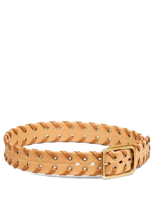 Matchesfashion.com Chlo - Whipstitched Leather Belt - Womens - Beige