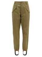 Matchesfashion.com Myar - Stirrup Ankle Cotton Gabardine Trousers - Womens - Green