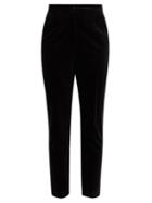 Matchesfashion.com Dolce & Gabbana - High Rise Cropped Velvet Trousers - Womens - Black