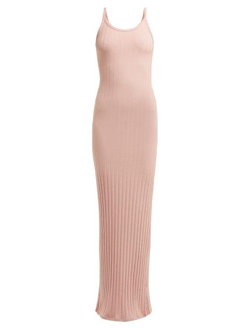 Matchesfashion.com Albus Lumen - Bebe Ribbed Cotton Blend Dress - Womens - Pink