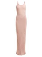 Matchesfashion.com Albus Lumen - Bebe Ribbed Cotton Blend Dress - Womens - Pink