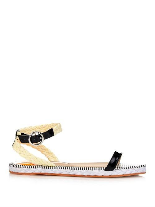 Sophia Webster Bea Raffia And Leather Sandals