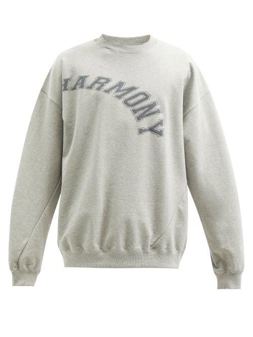 Matchesfashion.com Noma T.d. - Twisted-seam Varsity Cotton-jersey Sweatshirt - Mens - Grey