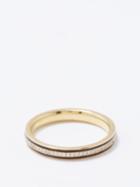 Ileana Makri - Thread Diamond, Enamel & 18kt Gold Ring - Womens - Black Gold