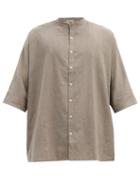 Matchesfashion.com 11.11 / Eleven Eleven - Stand-collar Cotton Shirt - Mens - Grey