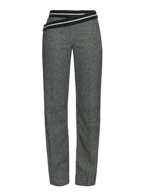Loewe Cross Waistband Silk And Wool-blend Trousers