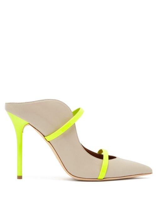 Matchesfashion.com Malone Souliers - Maureen Leather Mules - Womens - Ivory Multi