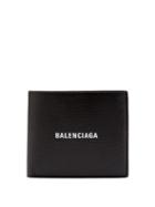 Balenciaga - Logo-print Grained-leather Bifold Cardholder - Mens - Black Multi