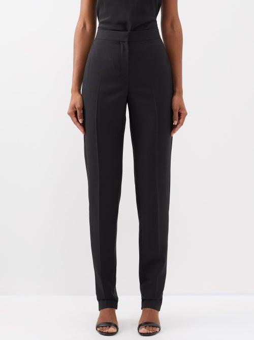 Alexander Mcqueen - Barathea-wool Slim-leg Tailored Trousers - Womens - Black