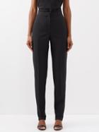 Alexander Mcqueen - Barathea-wool Slim-leg Tailored Trousers - Womens - Black