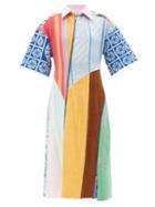 Rave Review - Silja Patchworked Terry Midi Dress - Womens - Multi