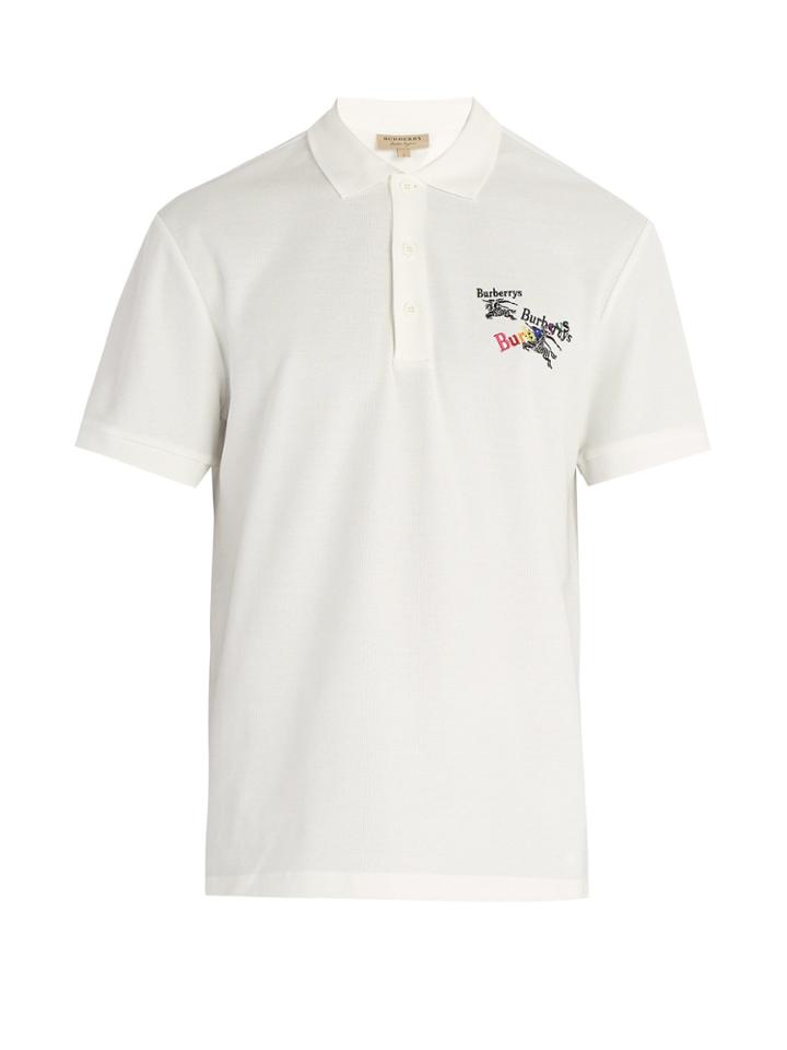 Burberry Rainbow Logo-embroidered Cotton-piqu Polo Shirt