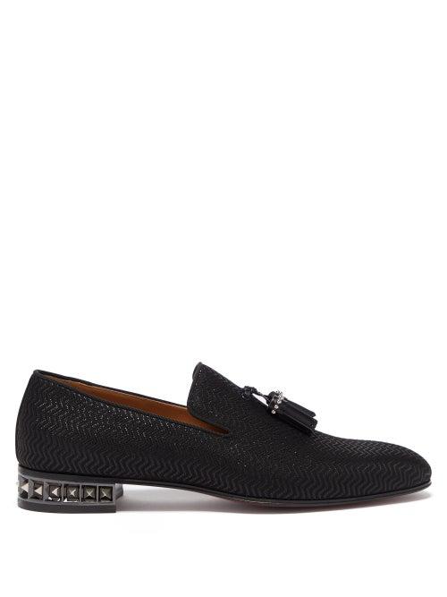 Christian Louboutin - Marpyramide Tasselled Zigzag-jacquard Loafers - Mens - Black