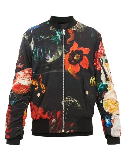 Matchesfashion.com Paul Smith - Floral Print Reversible Bomber Jacket - Mens - Black Multi