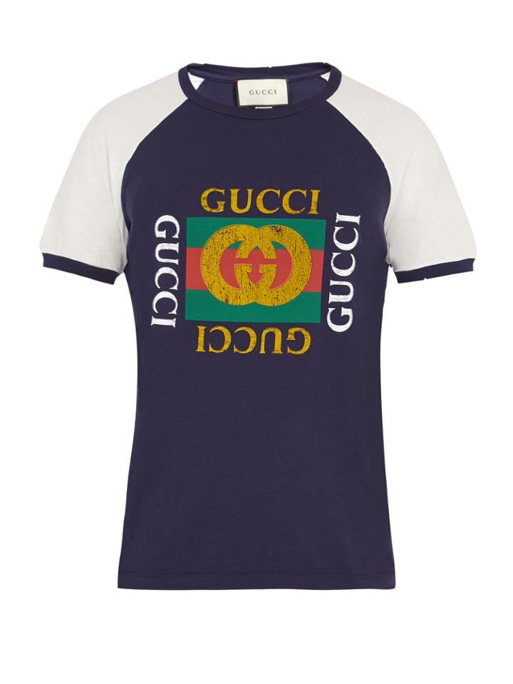 Gucci Logo-print Raglan-sleeved Cotton-jersey T-shirt