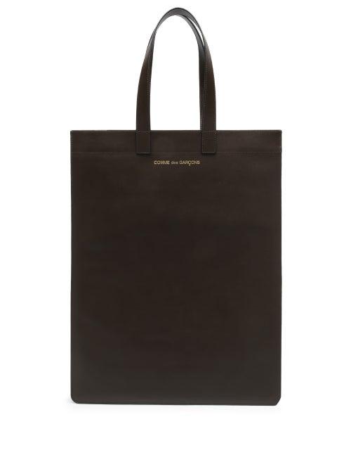 Matchesfashion.com Comme Des Garons Wallet - Logo-stamped Leather Tote Bag - Mens - Brown