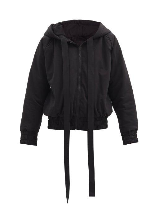 Matchesfashion.com Norma Kamali - Hooded Cotton-blend Jersey Bomber Jacket - Womens - Black