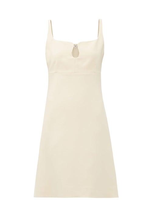 Matchesfashion.com Gucci - Gg-embellished Keyhole Silk-blend Crepe Mini Dress - Womens - Ivory