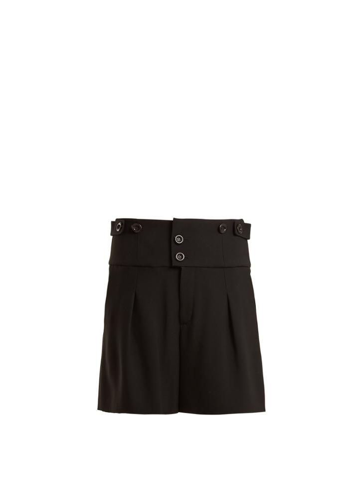 Chloé High-waist Wide-leg Crepe Shorts