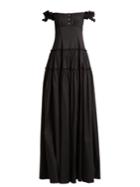 Caroline Constas Maria Off-the-shoulder Cotton Maxi Dress