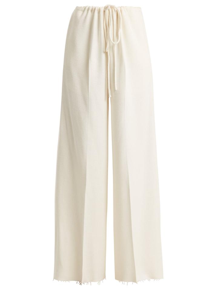 Khaite Renata Wide-leg Drawstring Trousers