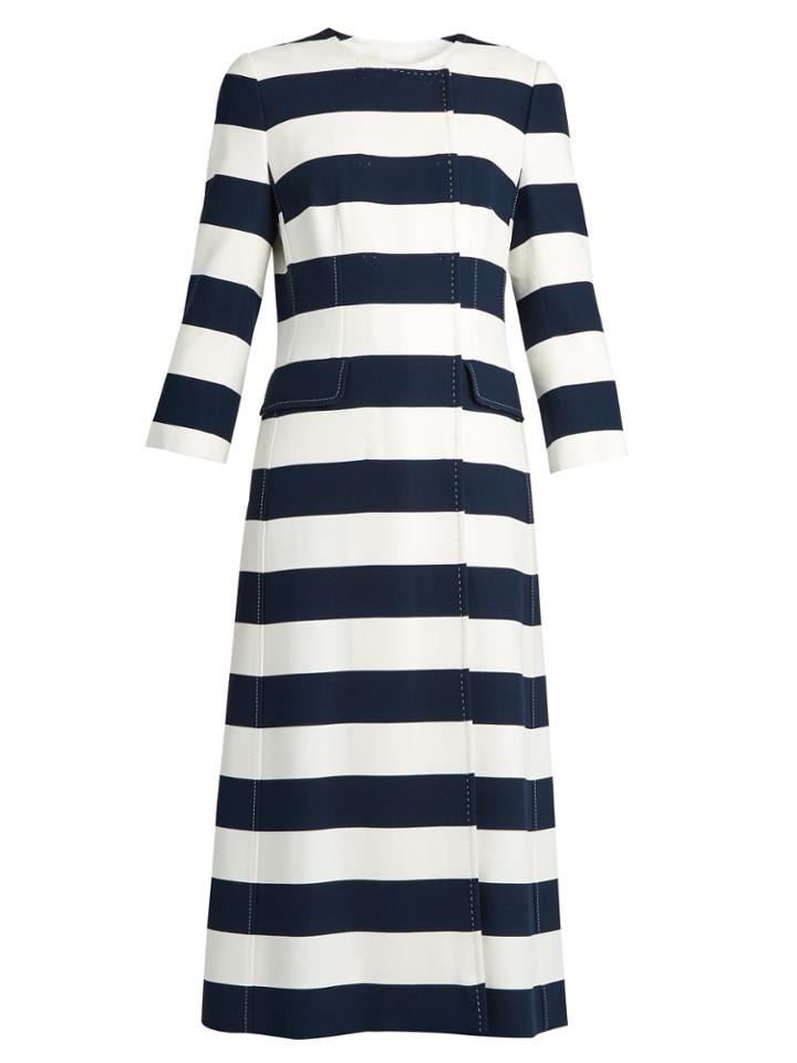 Dolce & Gabbana Striped Double-breasted Cady Coat