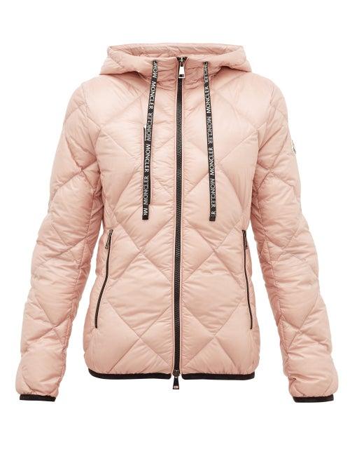 Matchesfashion.com Moncler - Olux Diamond-quilted Nylon Hooded Jacket - Womens - Light Pink