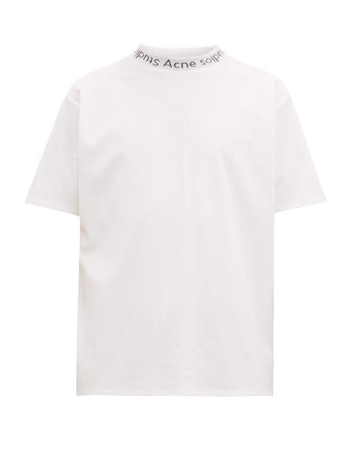 Matchesfashion.com Acne Studios - Logo Jacquard Jersey T Shirt - Mens - White