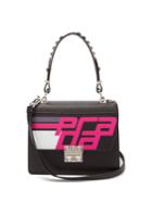 Prada Logo-printed Spike-embellished Top Handle Bag