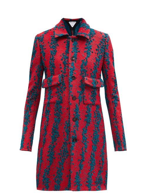 Matchesfashion.com Bottega Veneta - Single-breasted Boucl Coat - Womens - Red Multi