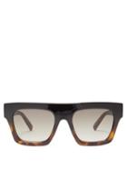 Matchesfashion.com Le Specs - Subdimension Flat-top Acetate Sunglasses - Womens - Brown