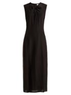 Matchesfashion.com Raey - Knot Front Silk Dress - Womens - Black