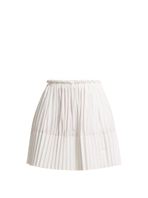 Matchesfashion.com Chlo - Pleated Cotton Mini Skirt - Womens - White