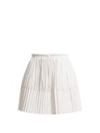 Matchesfashion.com Chlo - Pleated Cotton Mini Skirt - Womens - White