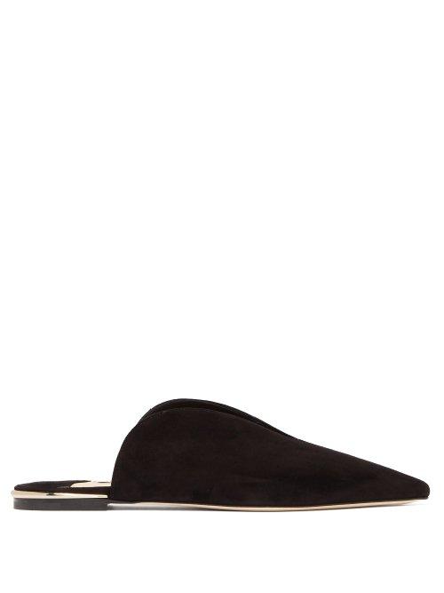 Matchesfashion.com Jimmy Choo - Tahla Suede Backless Loafers - Womens - Black