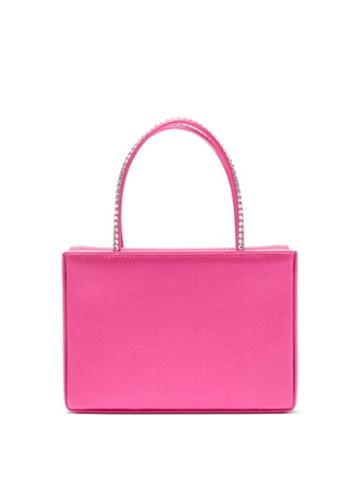 Ladies Bags Amina Muaddi - Amina Gilda Crystal-handle Silk-satin Box Bag - Womens - Pink