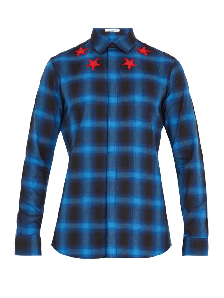 Givenchy Star-appliqu Checked-flannel Shirt