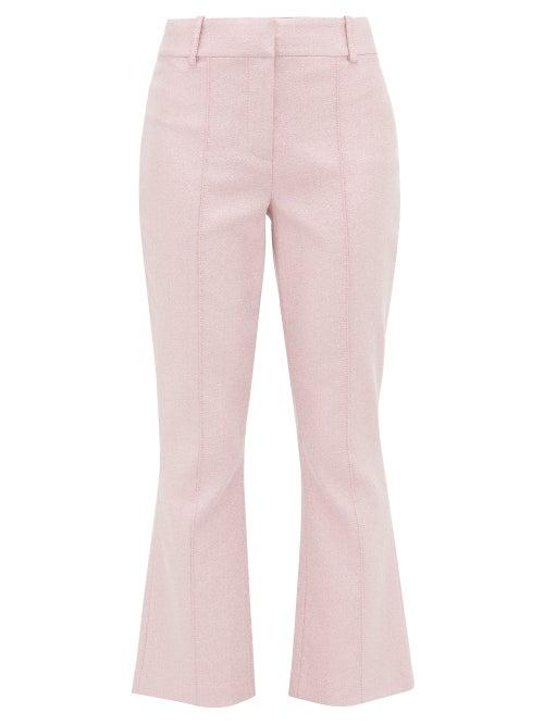 Matchesfashion.com Sies Marjan - Danit Lurex Flared Trousers - Womens - Light Pink
