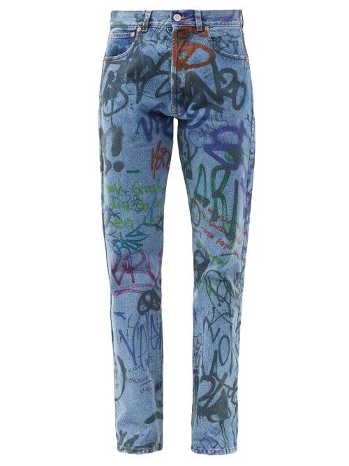 Matchesfashion.com Vetements - Graffiti Straight-leg Jeans - Womens - Denim
