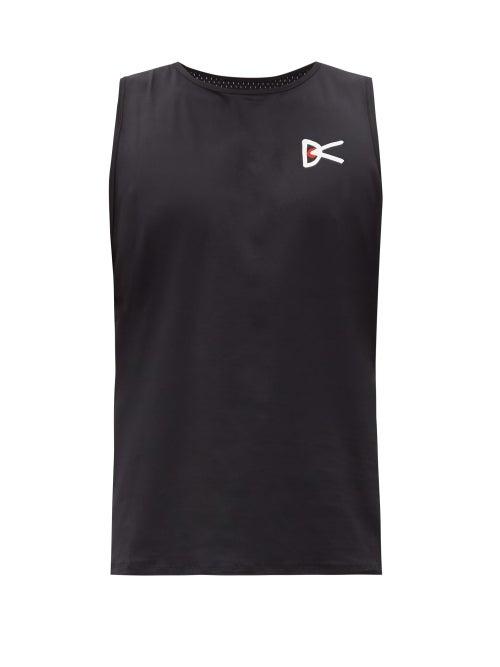 Matchesfashion.com District Vision - Air Wear Logo-print Perforated-jersey Tank Top - Mens - Black