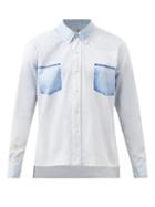 Our Legacy - Trompe L'oeil-print Cotton Shirt - Mens - Light Blue