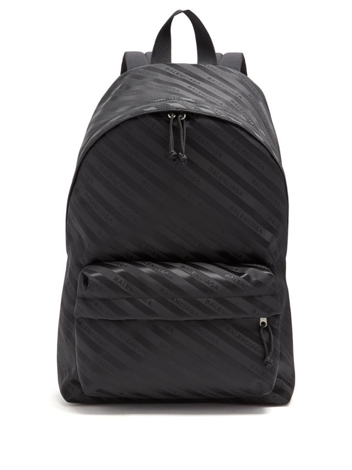 Balenciaga Logo-jacquard Striped Backpack