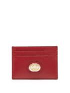 Matchesfashion.com Gucci - Logo-plaque Grained-leather Cardholder - Womens - Burgundy