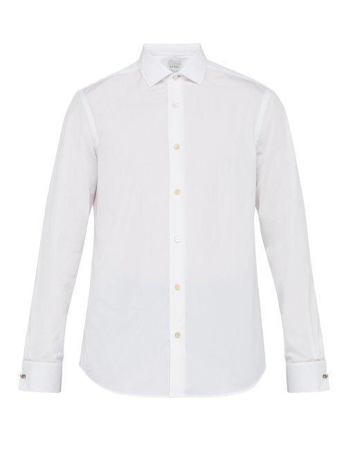 Matchesfashion.com Paul Smith - Artist Stripe Double Cuff Cotton Poplin Shirt - Mens - White