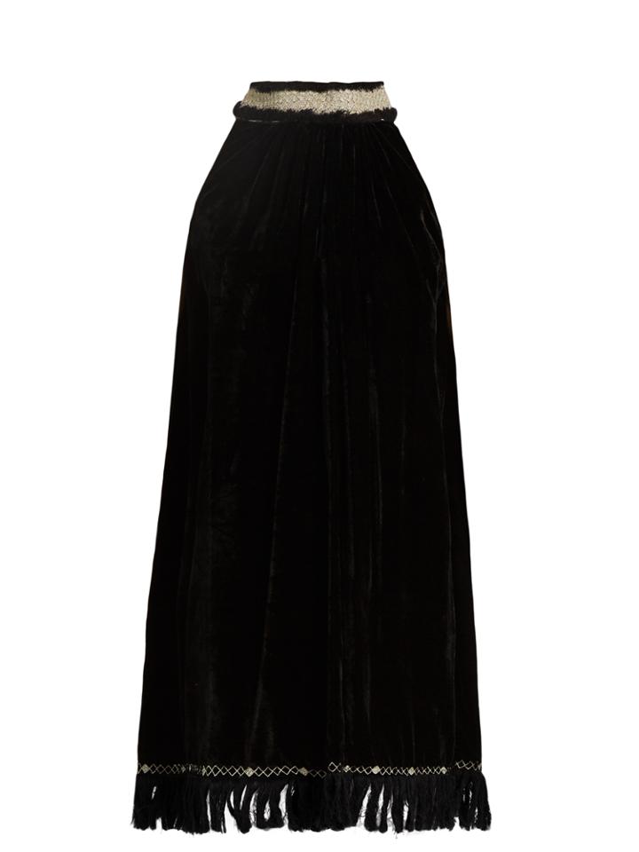 Jupe By Jackie Olvera Silk-velvet Halterneck Dress