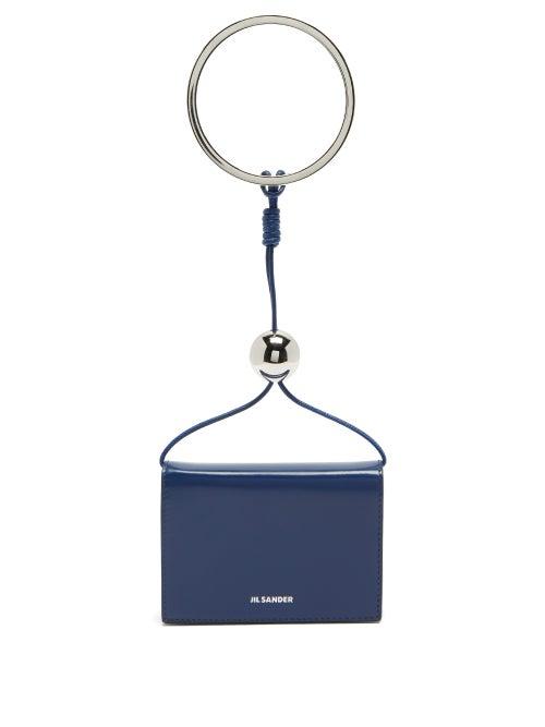 Matchesfashion.com Jil Sander - Ring And Sphere Leather Wristlet Wallet - Womens - Blue