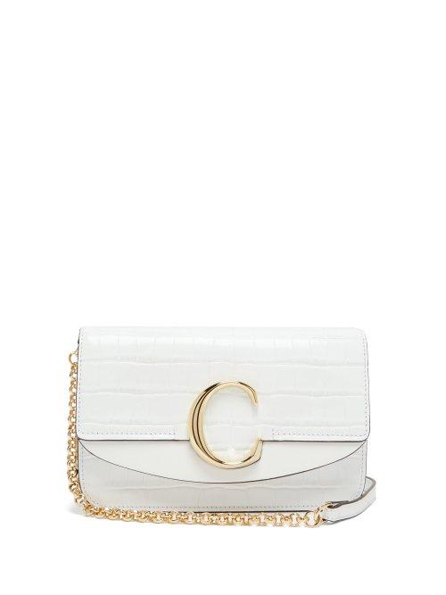 Matchesfashion.com Chlo - The C Mini Leather Shoulder Bag - Womens - White