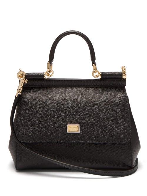 Matchesfashion.com Dolce & Gabbana - Sicily Small Leather Cross Body Bag - Womens - Black