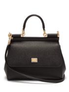 Matchesfashion.com Dolce & Gabbana - Sicily Small Leather Cross Body Bag - Womens - Black